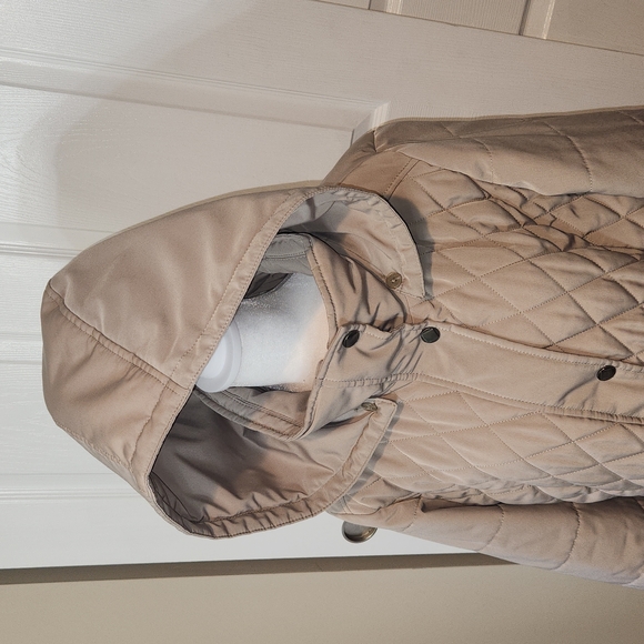 CROFT & BARROW WOMENS QUILTED JACKET SIZE L TAUPE COLOR - Picture 4 of 14